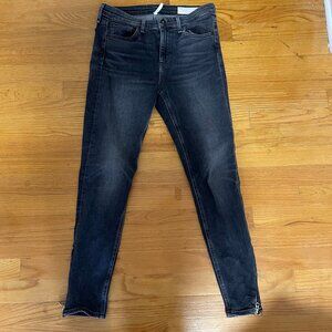 Rag & Bone Cate Midrise calf Black/Gray Skinny Jeans